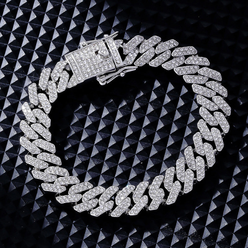 Ikkori Luxe Silver Plated Stainless Steel Cuban Bracelet - Men