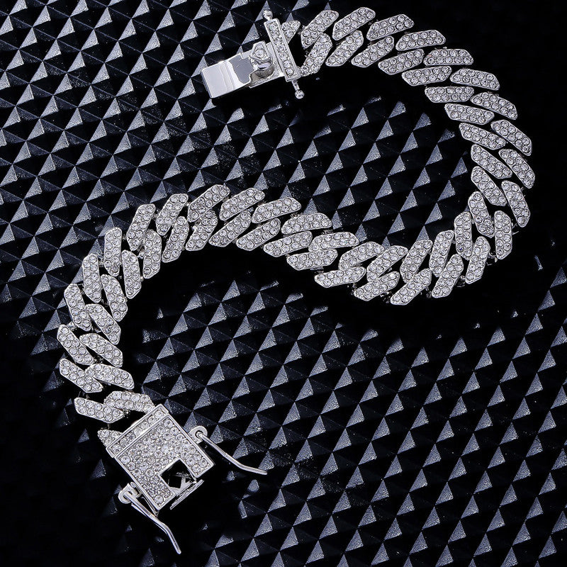 Ikkori Luxe Silver Plated Stainless Steel Cuban Bracelet - Men